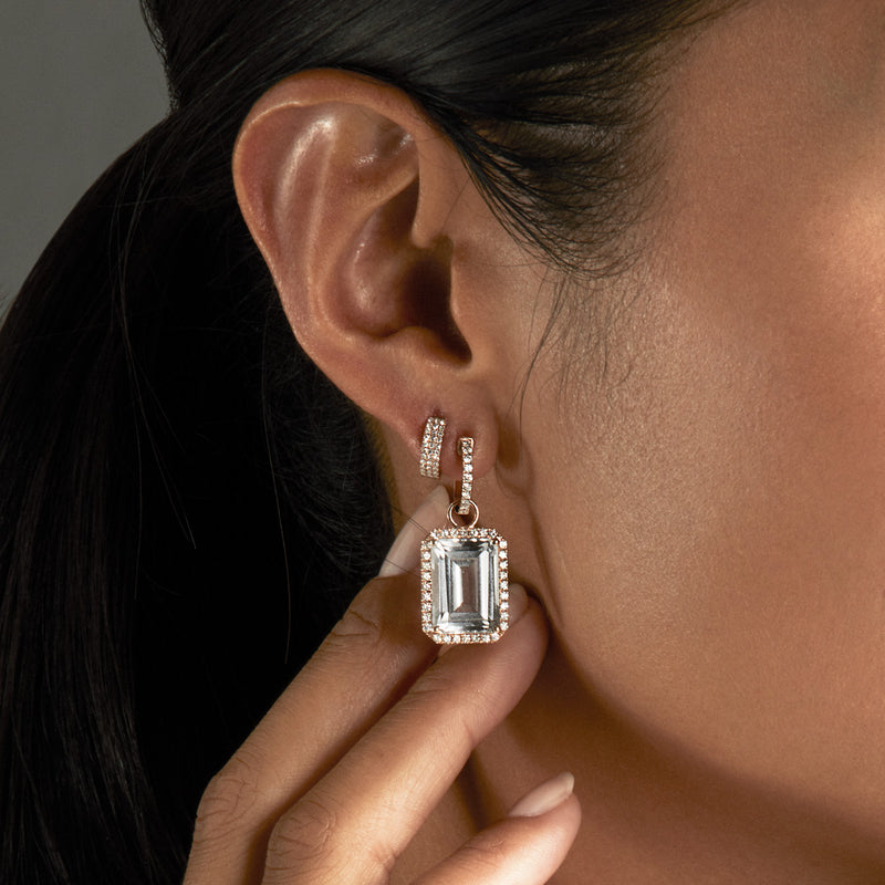 18KT Rose Gold Diamond Topaz Luxe Maelle Earrings