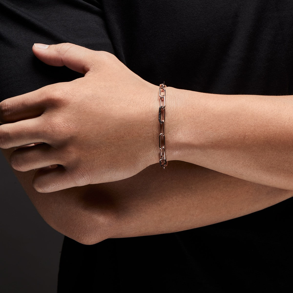 Rose gold chain link bracelet sales