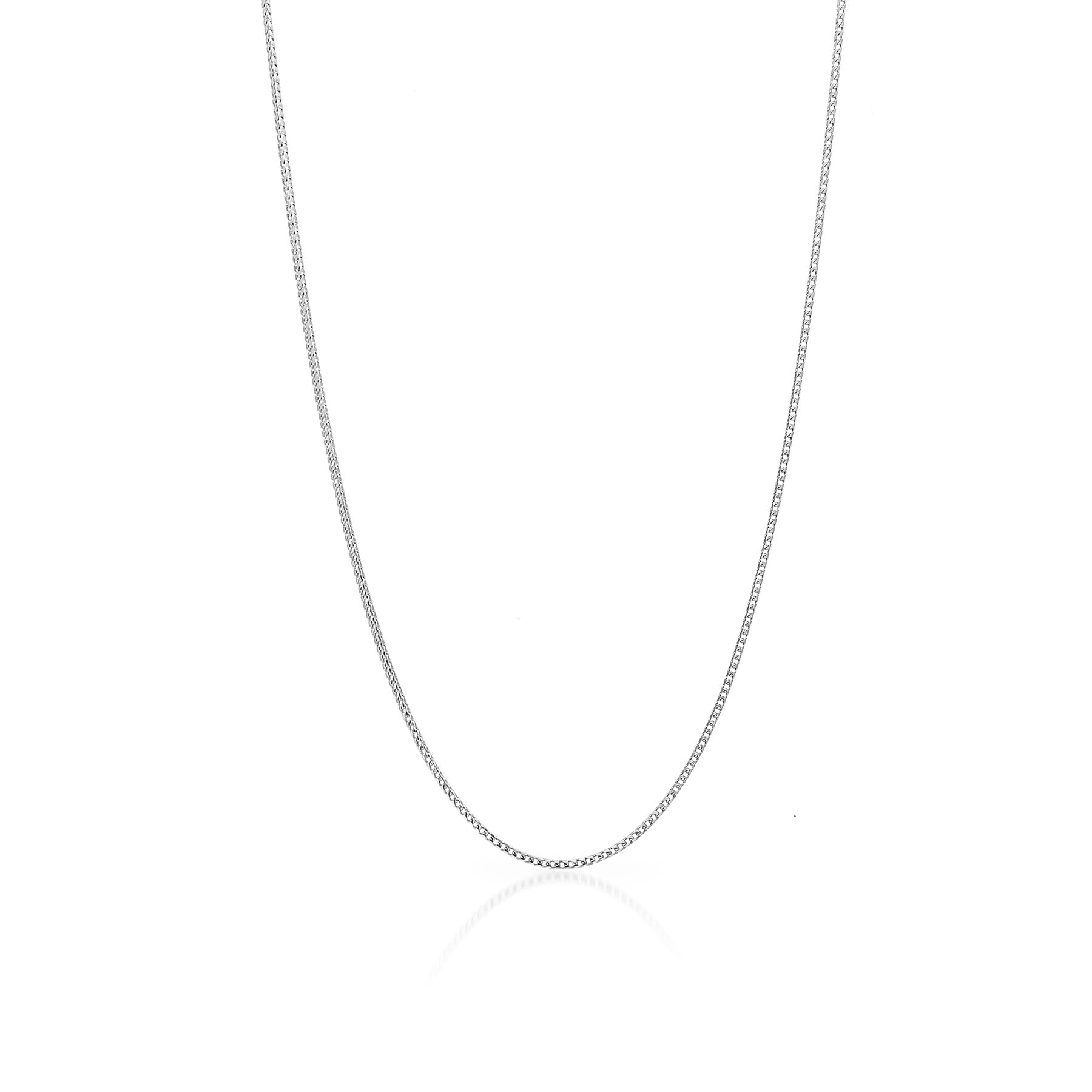 14KT White Gold 1mm Box Chain Necklace