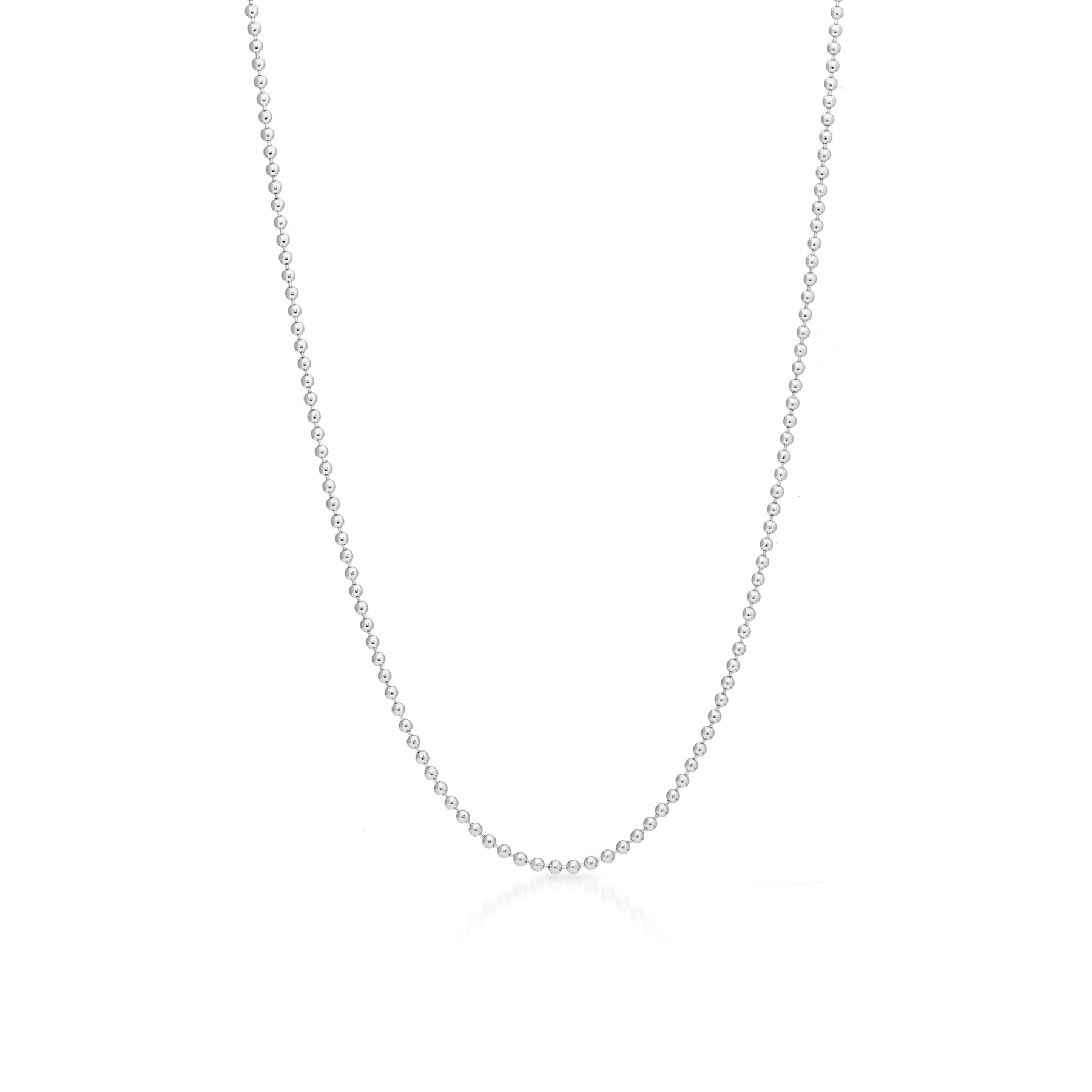 14KT White Gold Ball Chain Necklace