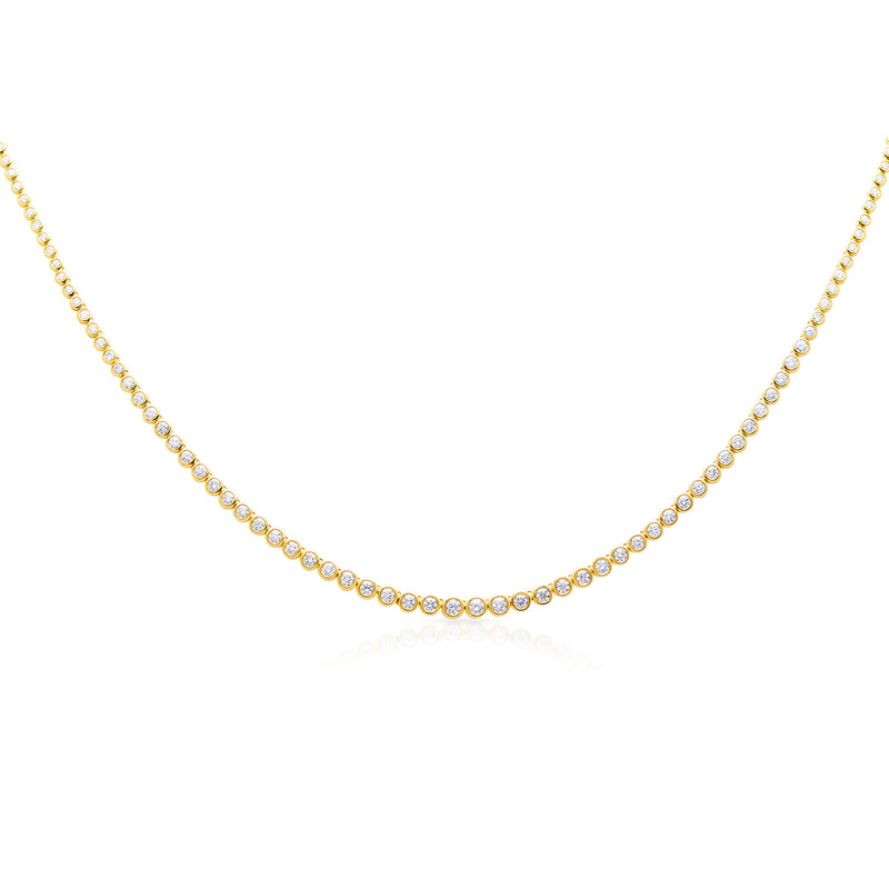 14KT Yellow Gold Bezel Diamond Large Carly Choker Necklace