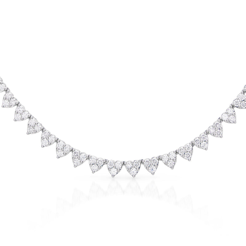 14KT White Gold Diamond Heart Luxe Amie Necklace