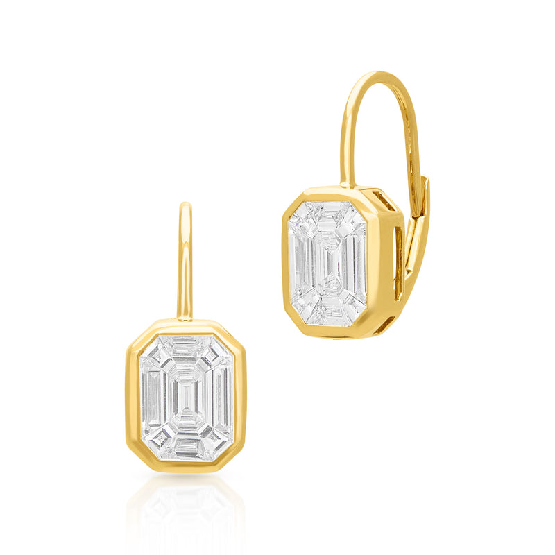 14KT Yellow Gold Baguette Diamond Kenzie Earrings