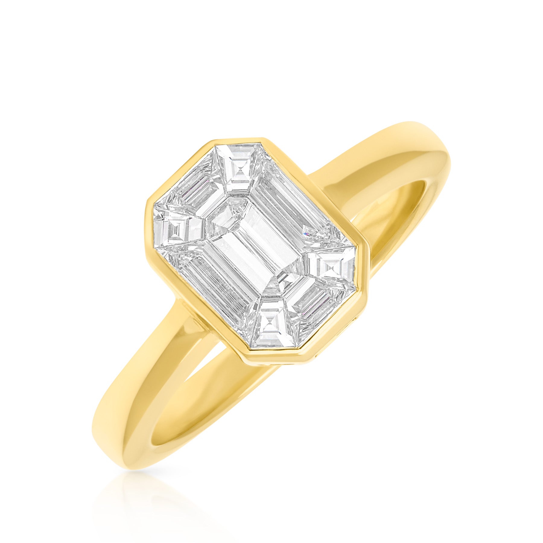 14KT Yellow Gold Baguette Diamond Kenzie Ring