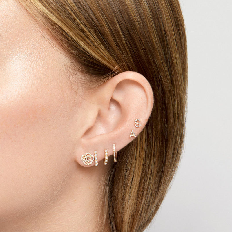 14KT Rose Gold Diamond Zoe Huggie Earrings