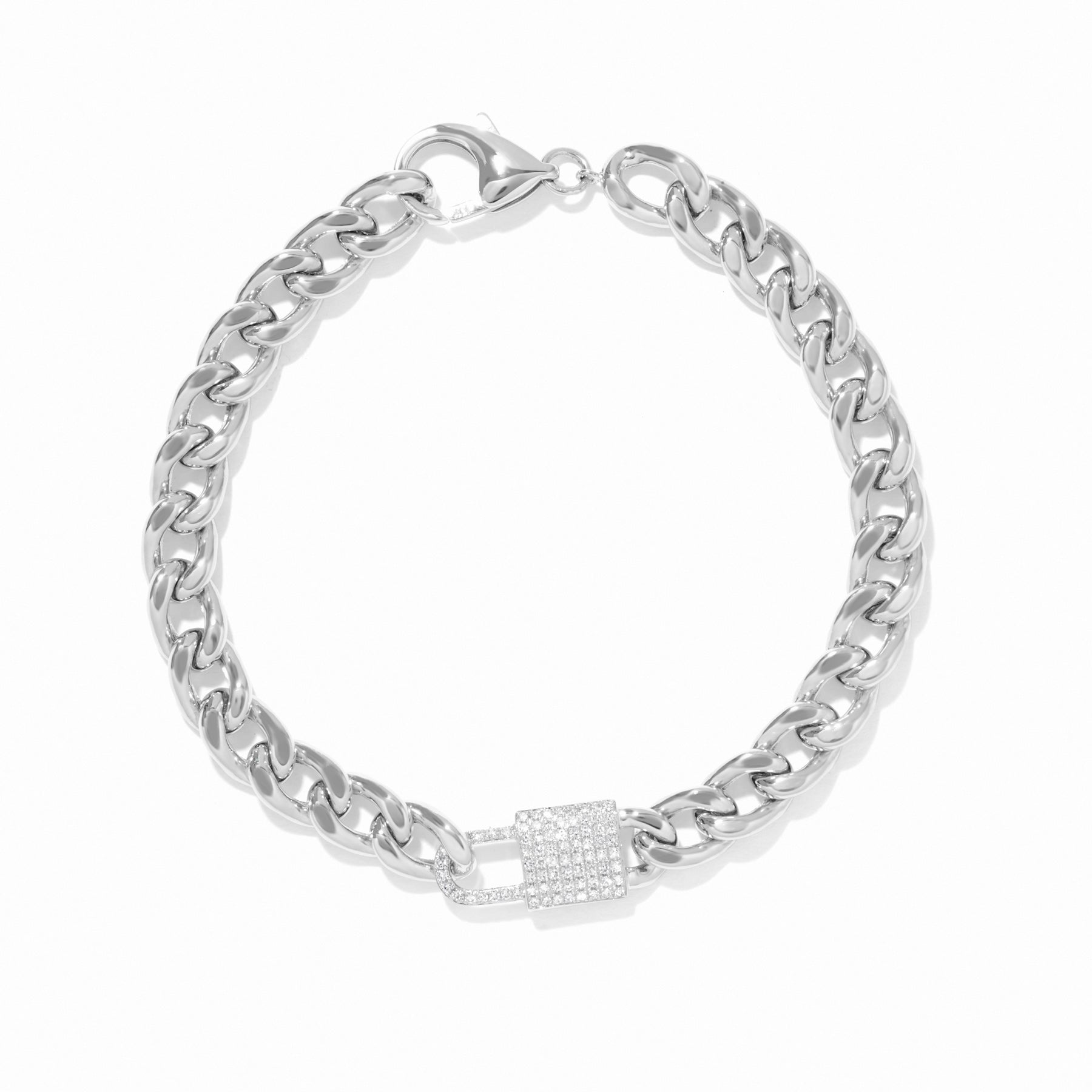 14KT White Gold Diamond Lovelock Bracelet