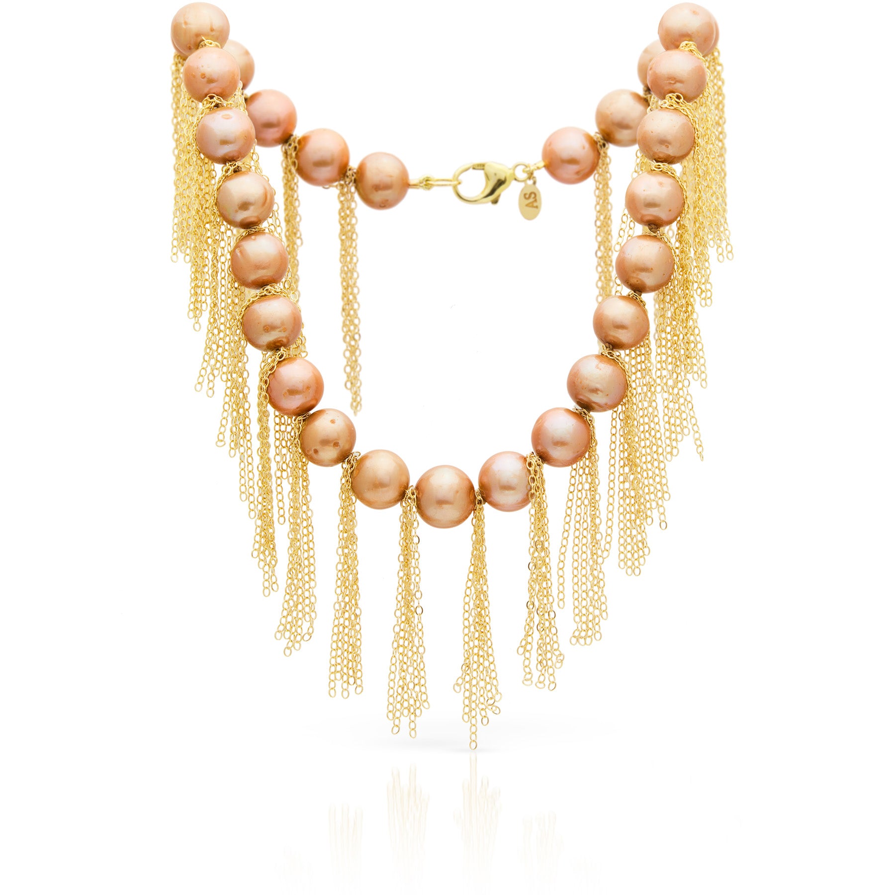 Limited Edition 14KT Yellow Gold Freshwater Pearl Fringe Necklace