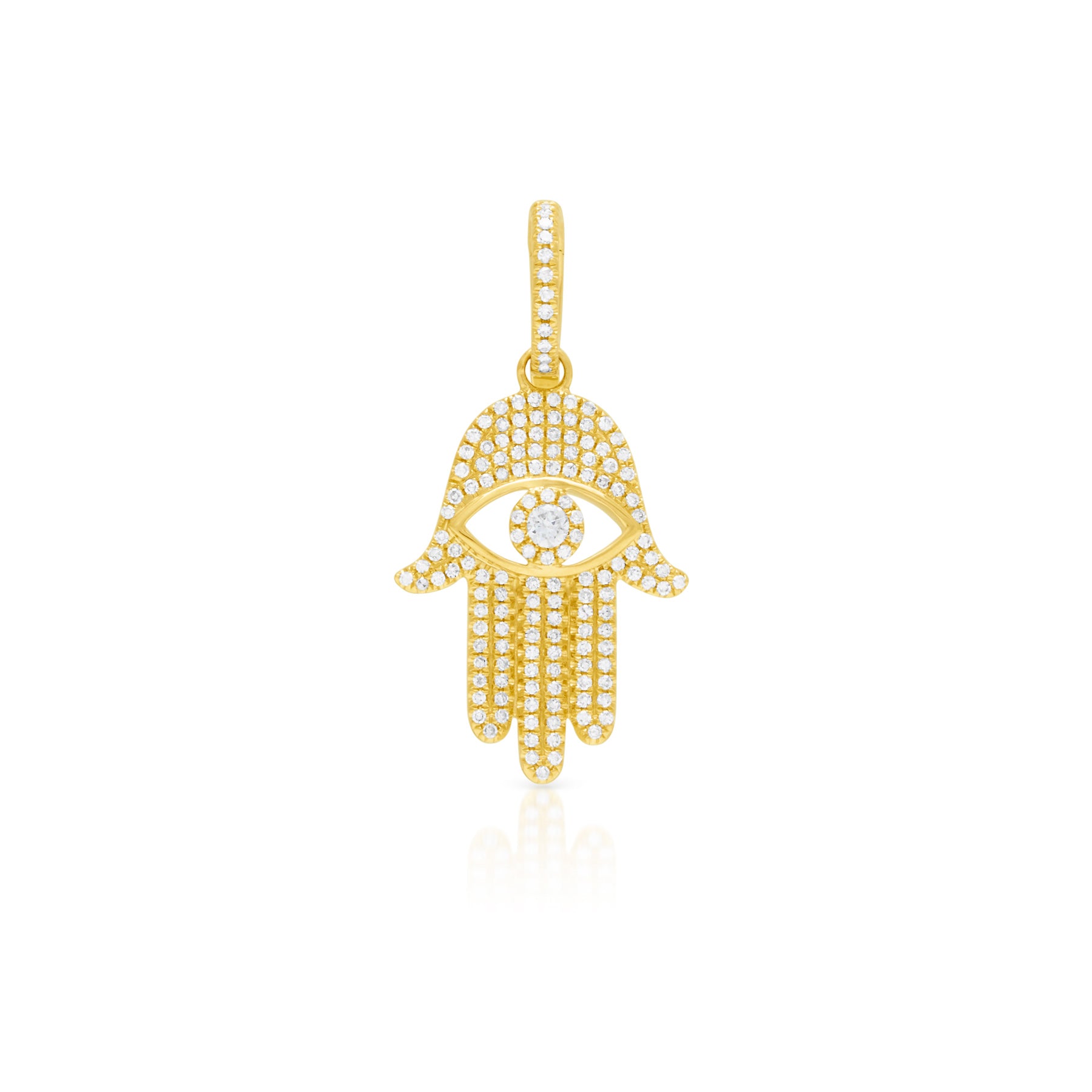 14kt Yellow Gold Diamond Large Cross Charm Pendant with Clip on Bail | Anne Sisteron