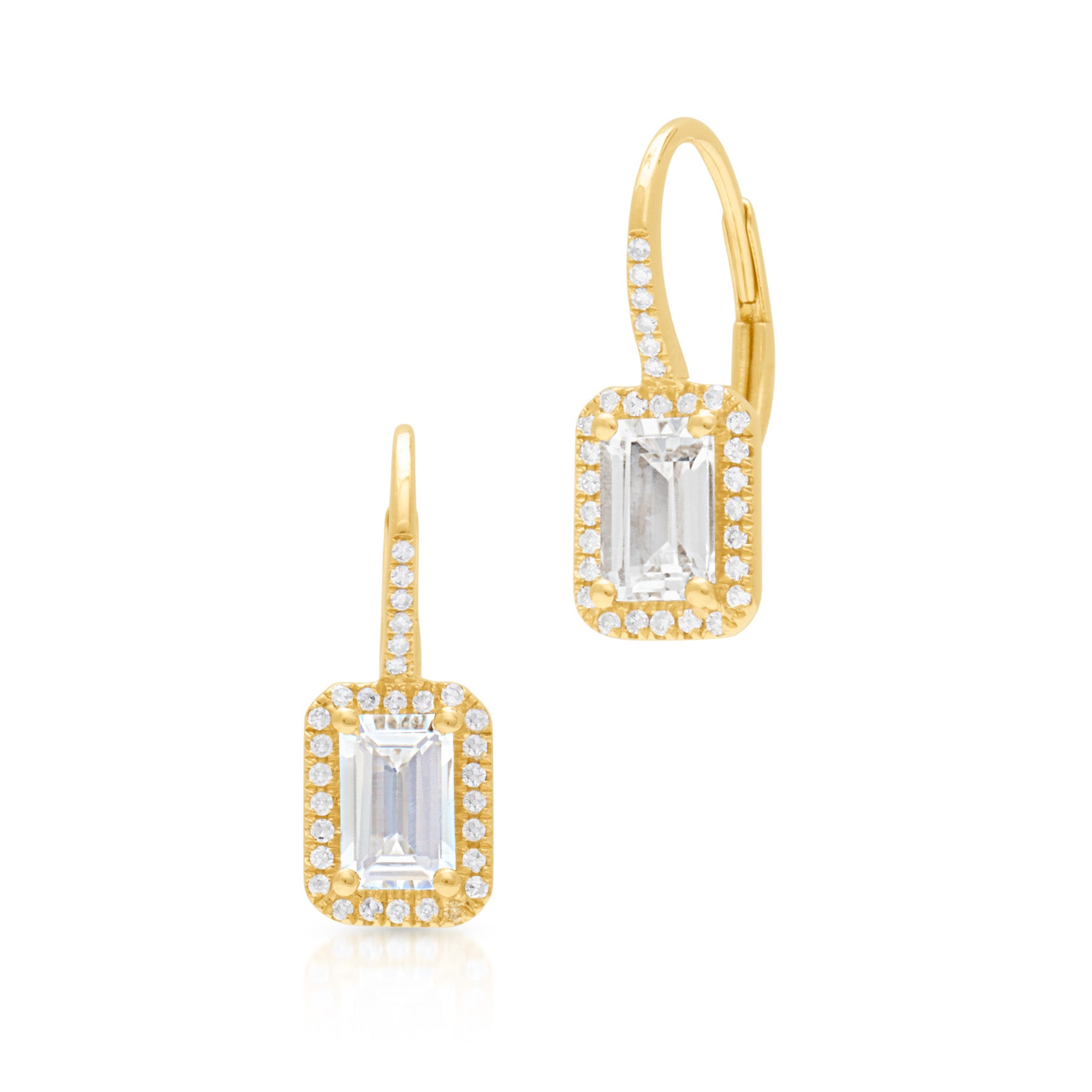 14KT Yellow Gold Diamond Topaz Haddie Earrings