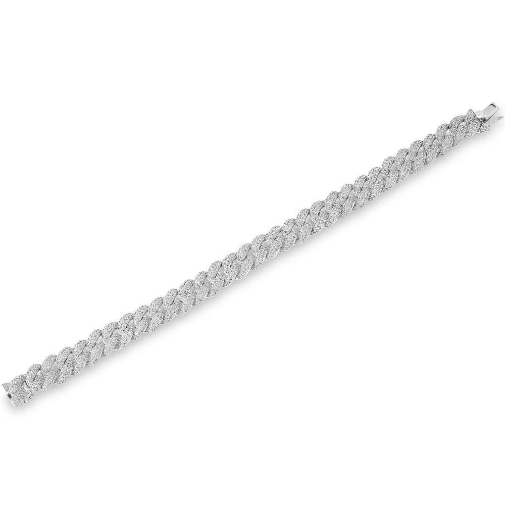 14KT White Gold Diamond Amalie Chain Link Bracelet-Anne Sisteron