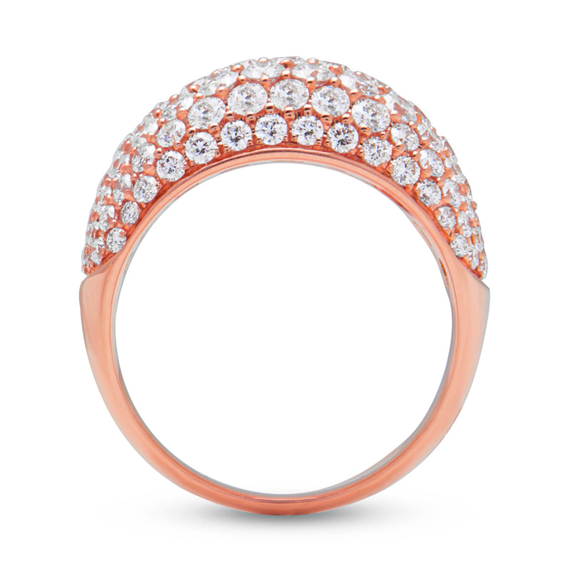 14KT Rose Gold Diamond Dome Ring