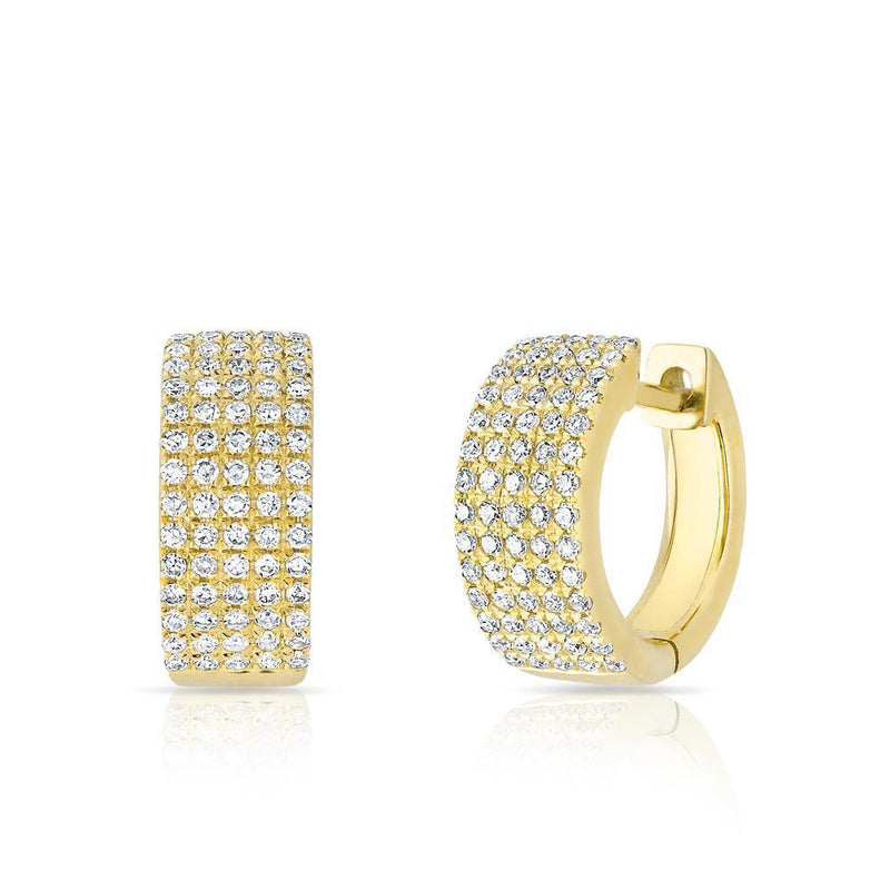 14KT Yellow Gold Diamond Pave Kiara Huggie Earrings