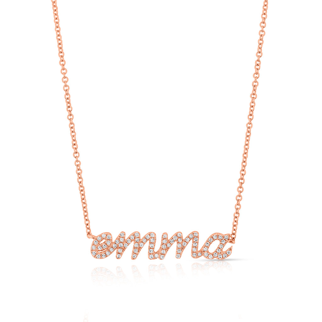  TSD 10K Rose Gold Personalized Name Necklace with a 16