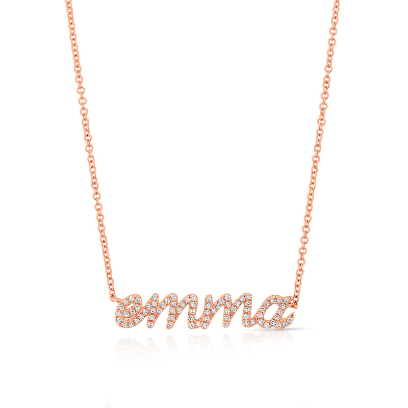 14KT Rose Gold Diamond Personalized Name Necklace