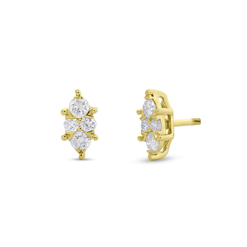 14KT Yellow Gold Diamond Marquis Maisie Stud Earrings