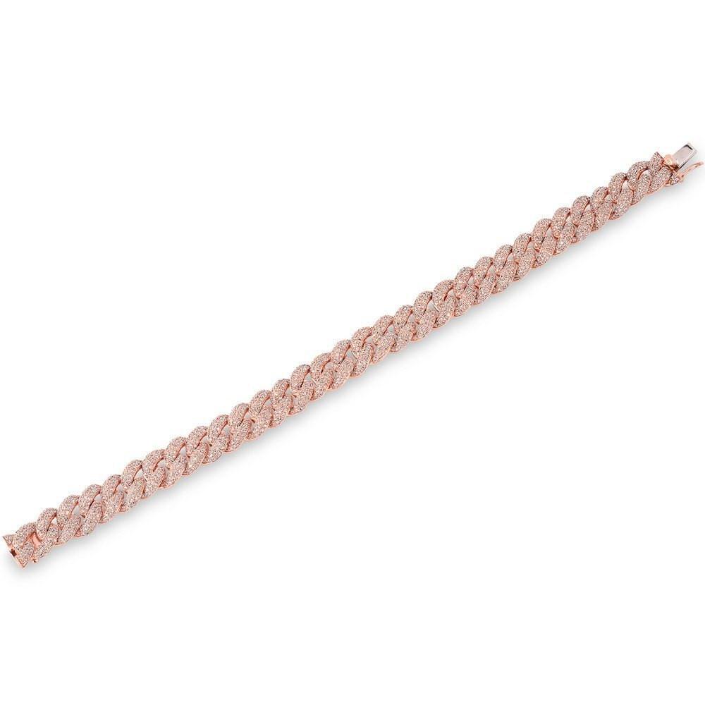14KT Rose Gold Diamond Amalie Chain Link Bracelet-Anne Sisteron