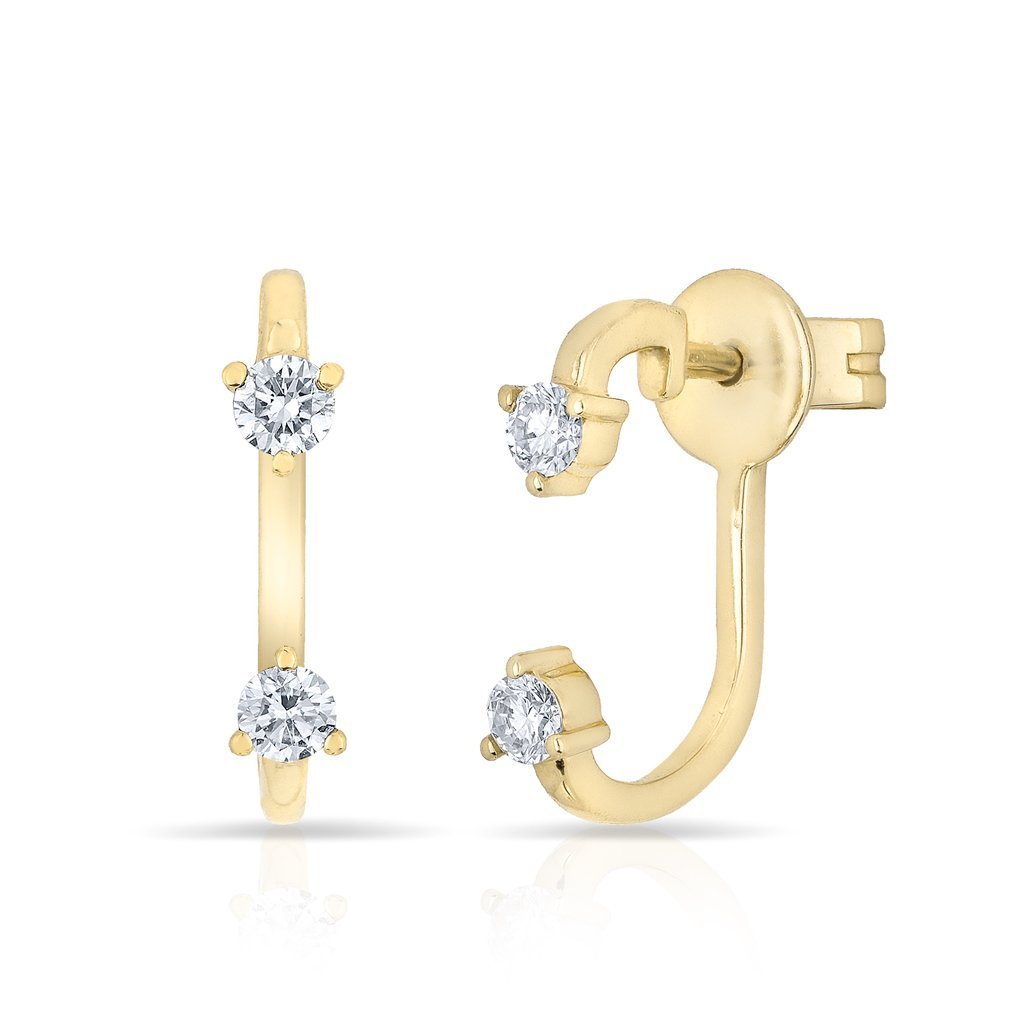 14KT Yellow Gold Diamond Demi Earrings