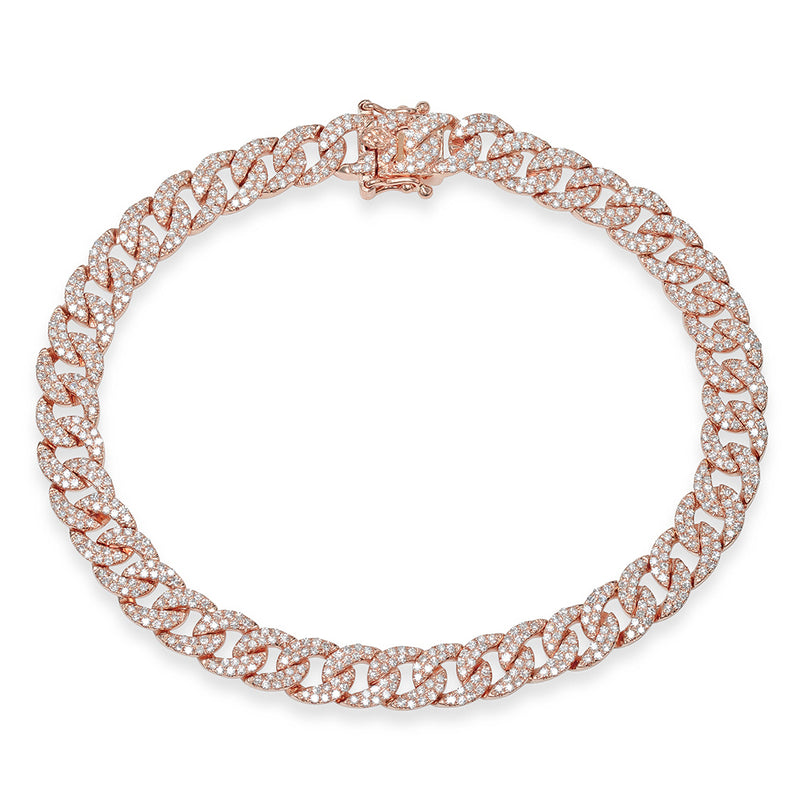 14KT Rose Gold Diamond Cameron Chain Link Bracelet
