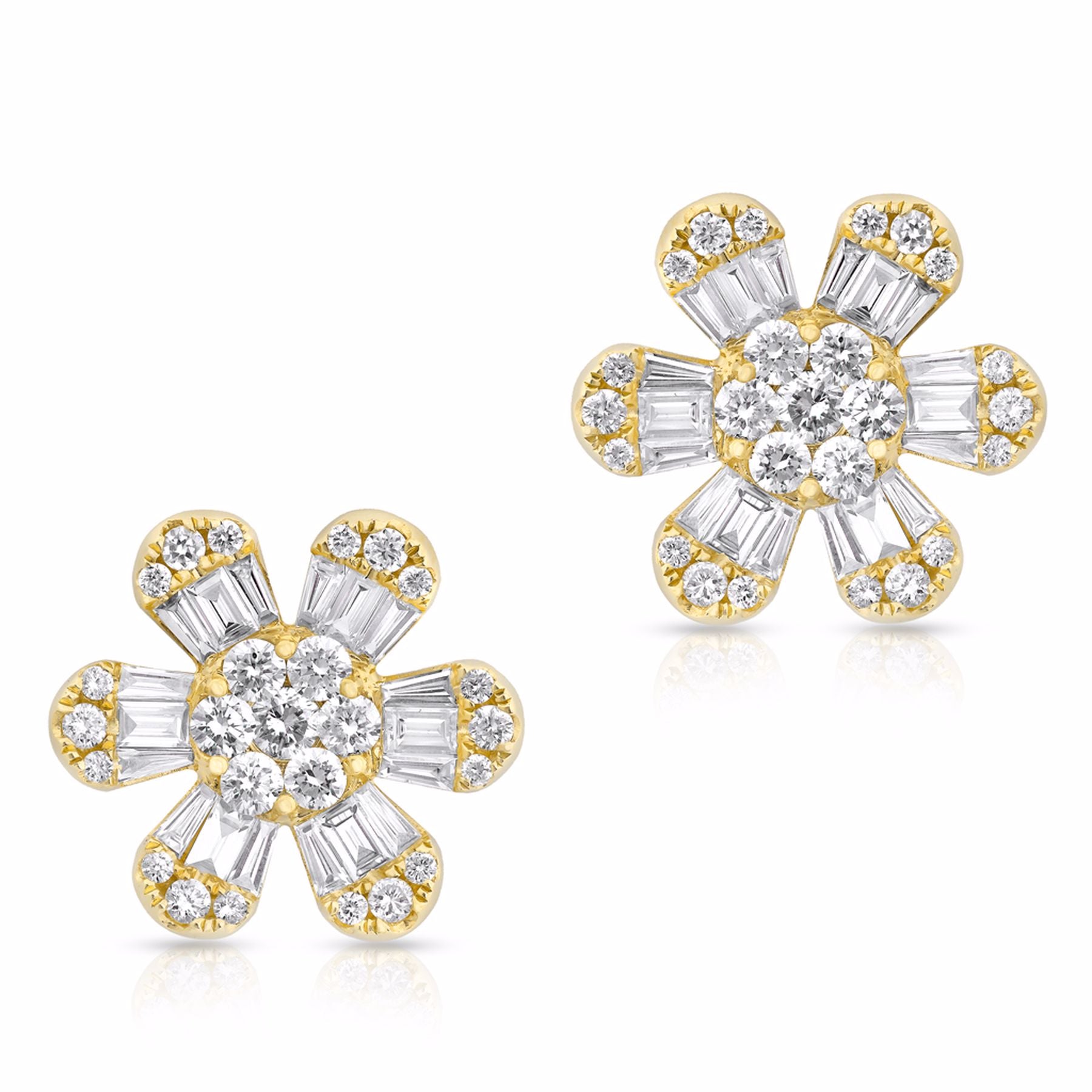 14KT Yellow Gold Diamond Daisy Flower Bracelet - SHOP