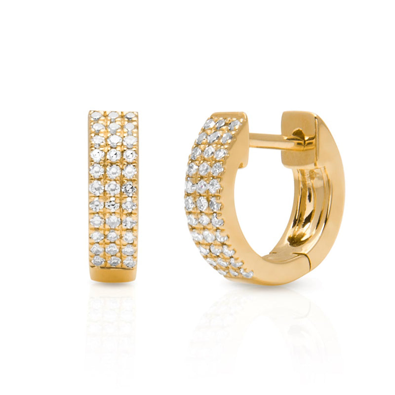 14KT Yellow Gold Diamond Chloe Huggie Earrings