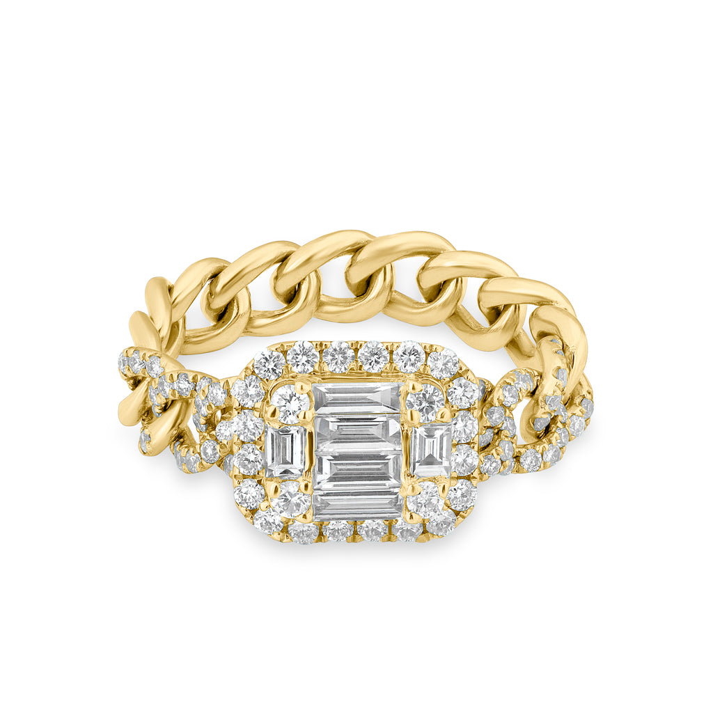 14KT Yellow Gold Baguette Diamond Nikolina Ring
