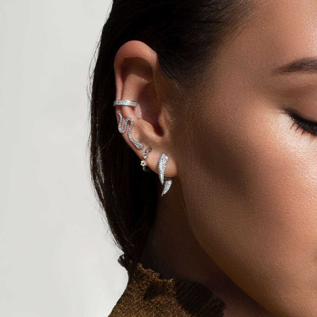 14KT White Gold Diamond Chloe Ear Cuff-Anne Sisteron