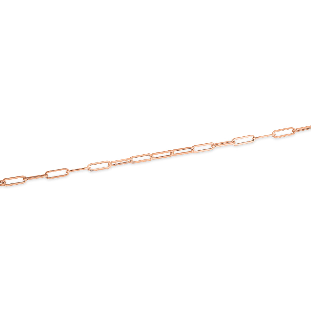 14KT Rose Gold Paper Clip Bracelet