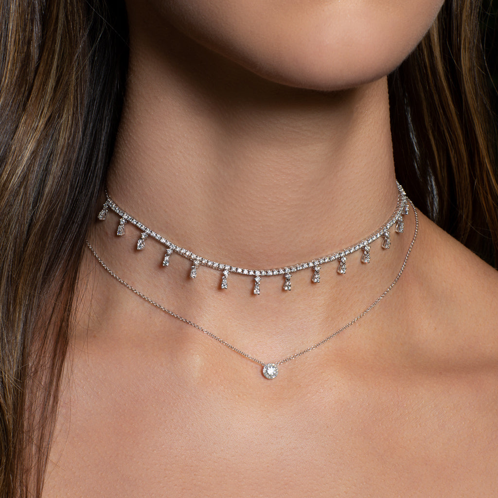 14KT Rose Gold Diamond Ava Necklace-Anne Sisteron
