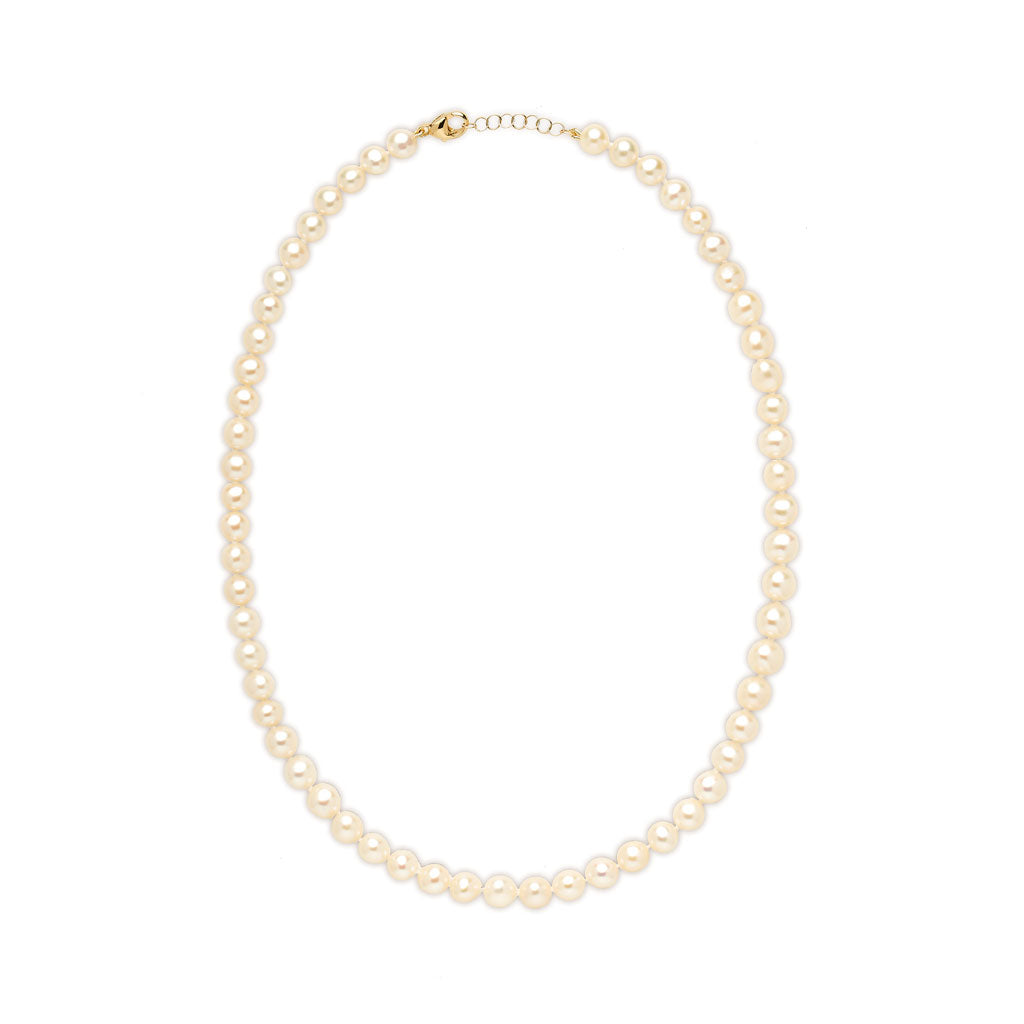 14KT Yellow Gold Grace 5mm Pearl Choker Necklace