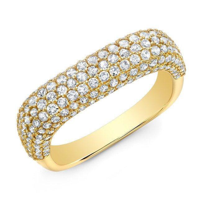 14KT Yellow Gold Luxe Diamond Square Ring