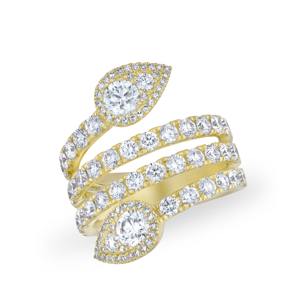 14KT Yellow Gold Diamond Luxe Viper Ring