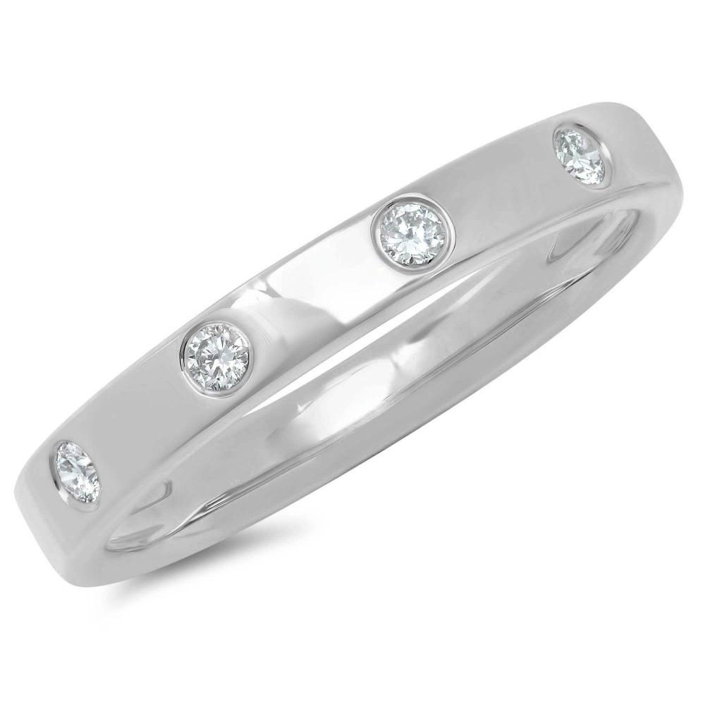 14KT White Gold Diamond Sparkle Band Ring