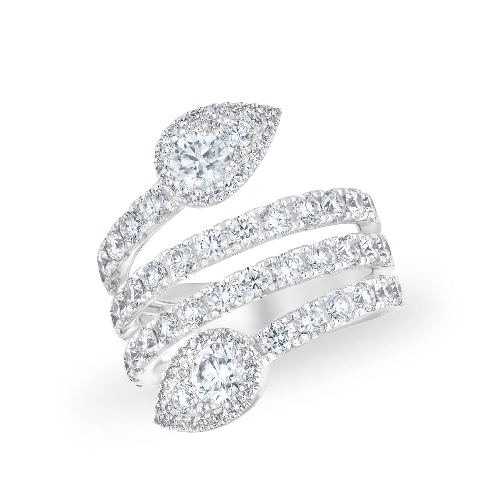 14KT White Gold Diamond Luxe Viper Ring