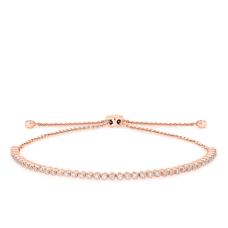 14KT Rose Gold Diamond Brittany Tennis Tie Up Bracelet