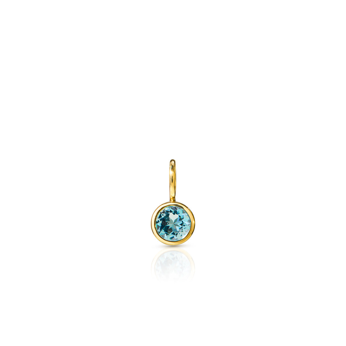 14KT Yellow Gold Aquamarine Bezel Charm