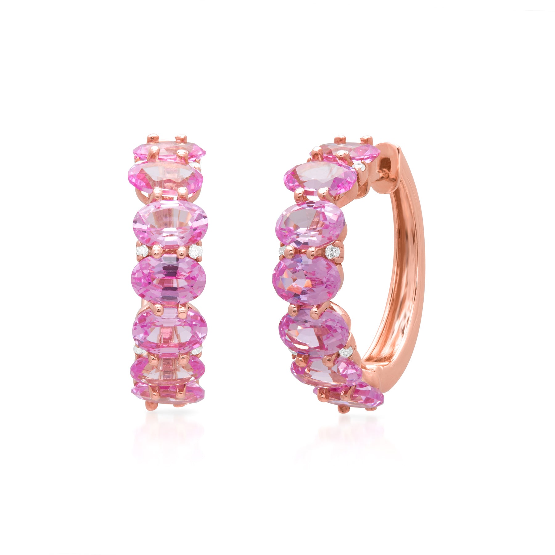 14KT Rose Gold Pink Sapphire Diamond Ameka Earrings – Anne Sisteron