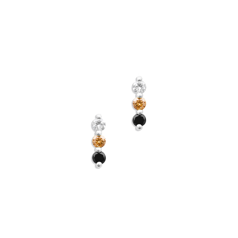 14KT White Gold Black Diamond Ombre Earrings