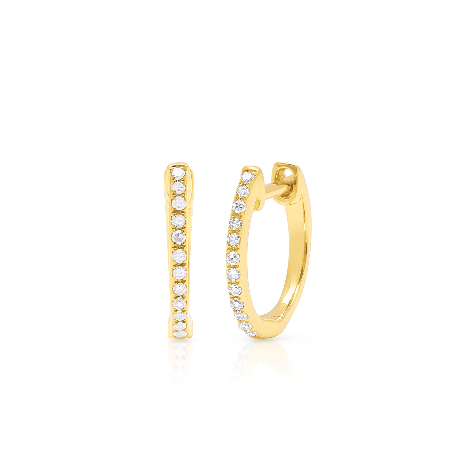 14KT Yellow Gold Diamond Zoe Huggie Earrings