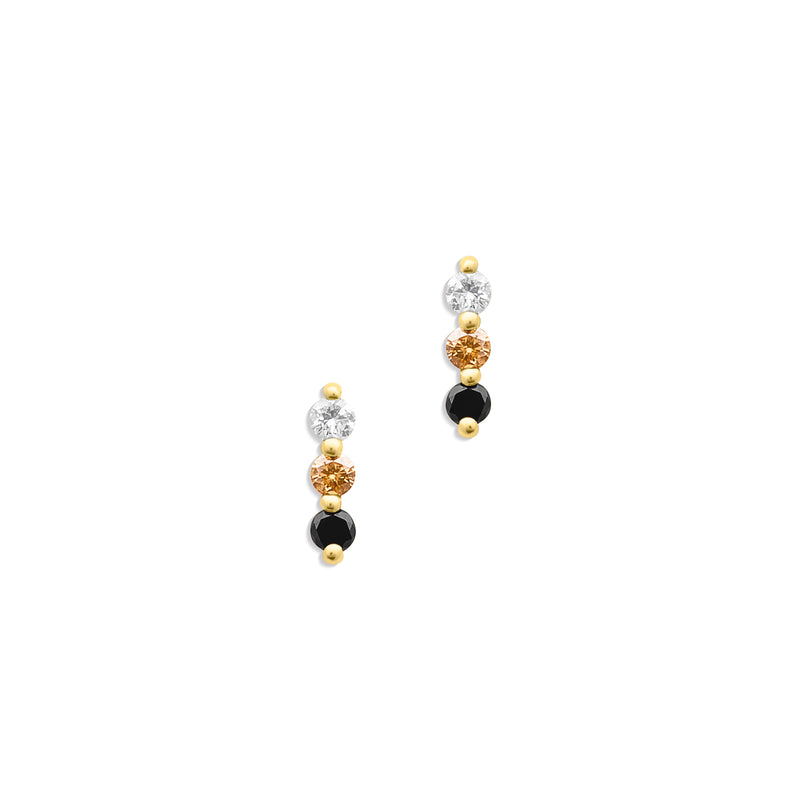 14KT Yellow Gold Black Diamond Ombre Earrings