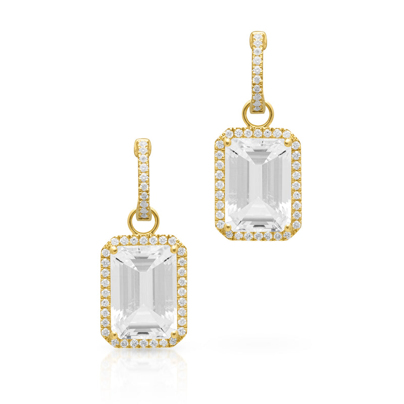 18KT Yellow Gold Diamond Topaz Luxe Maelle Earrings