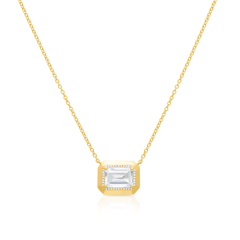 14KT Yellow Gold Topaz Diamond Marabel Necklace