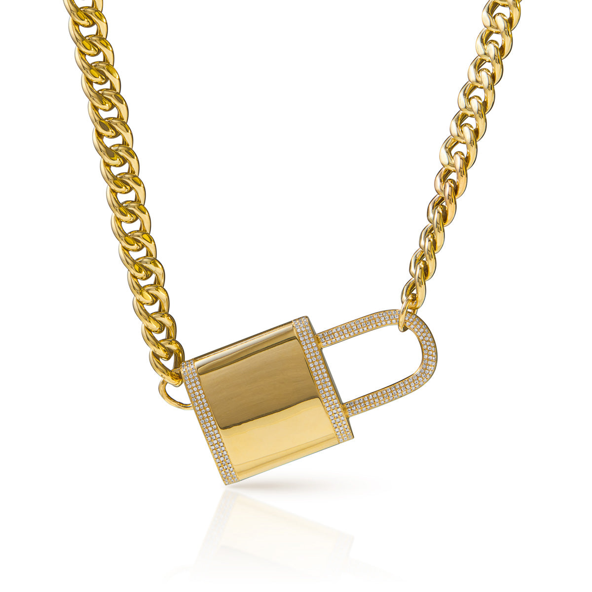 14KT Yellow Gold Diamond Luxe Lovelock Necklace