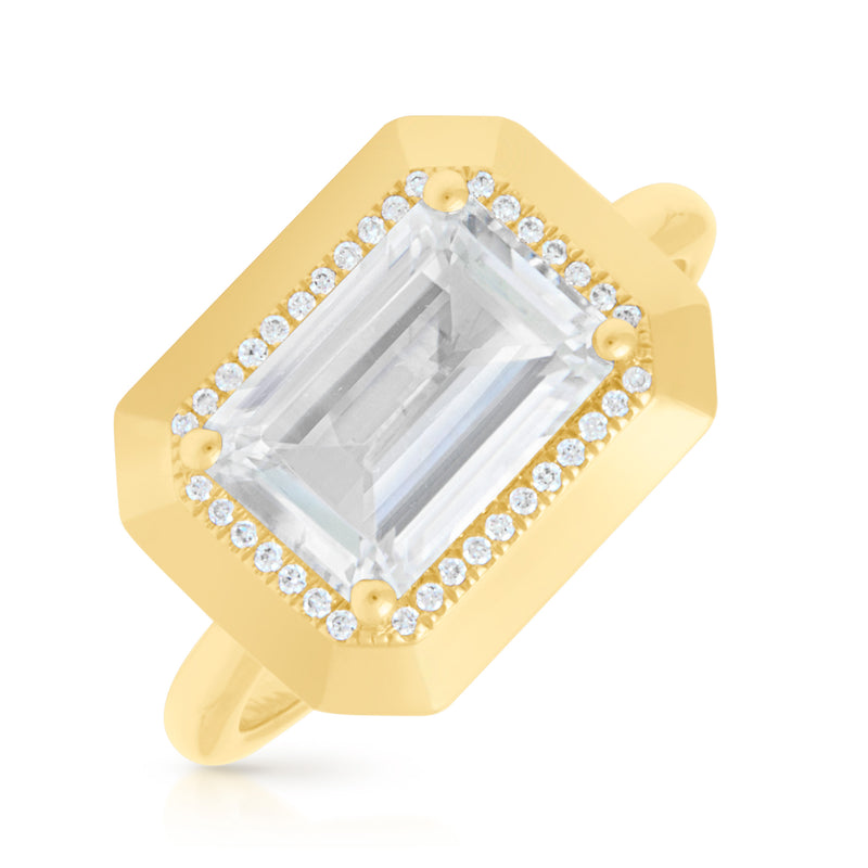 14KT Yellow Gold Topaz Diamond Marabel Ring
