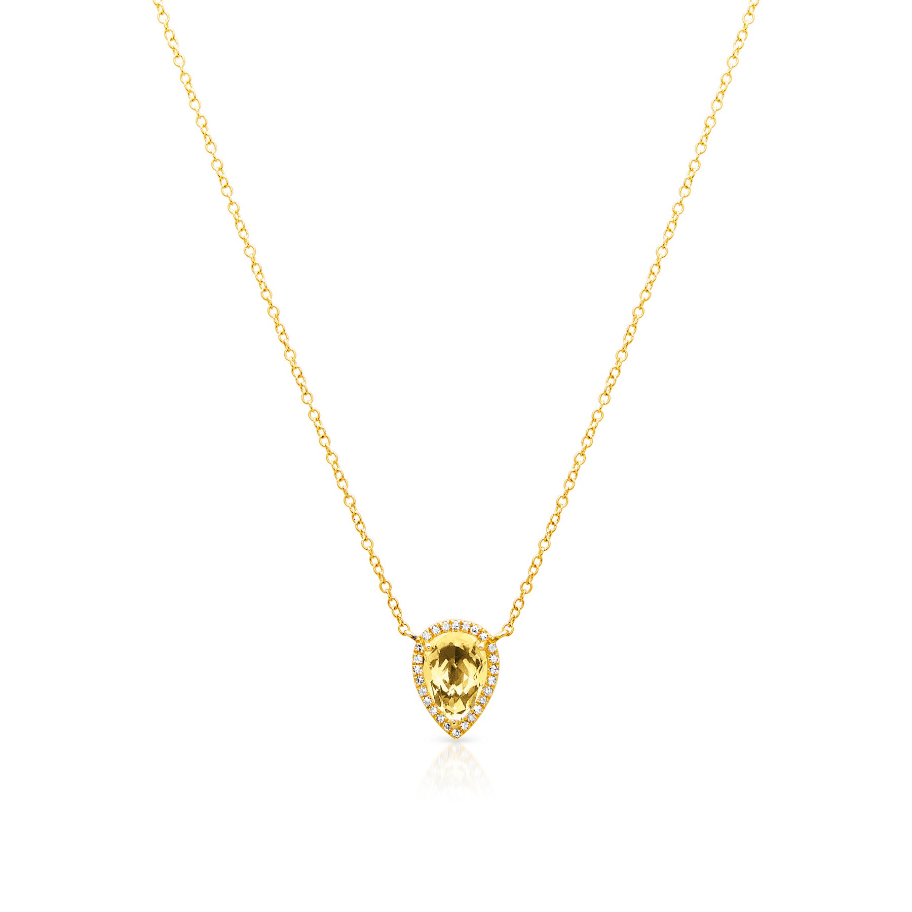 14KT Yellow Gold Citrine Diamond Sophie Necklace