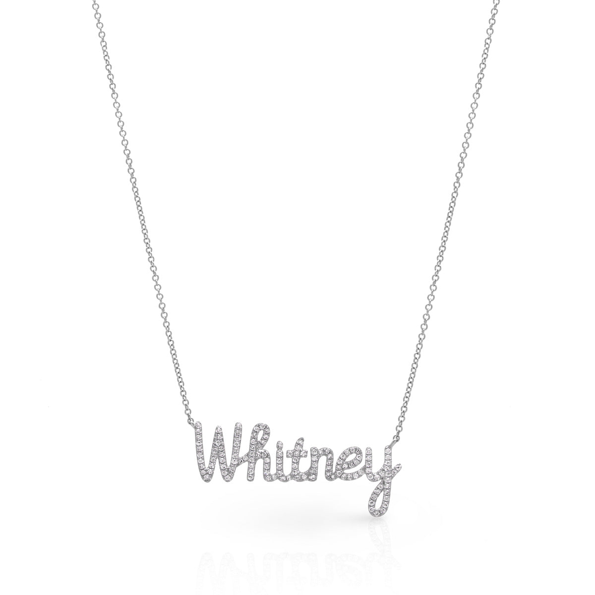 14KT White Gold Diamond Personalized Name Necklace