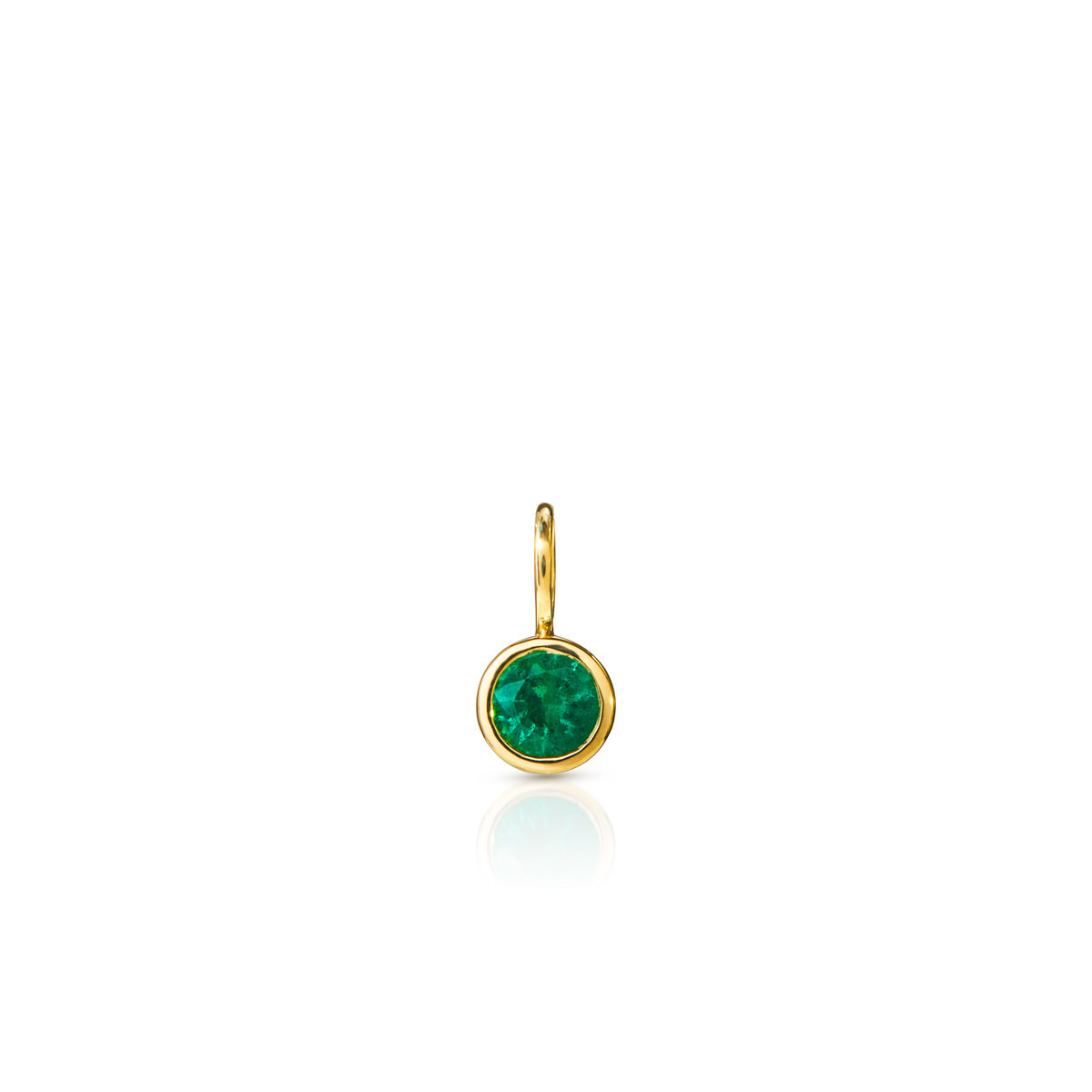 14KT Yellow Gold Emerald Bezel Charm