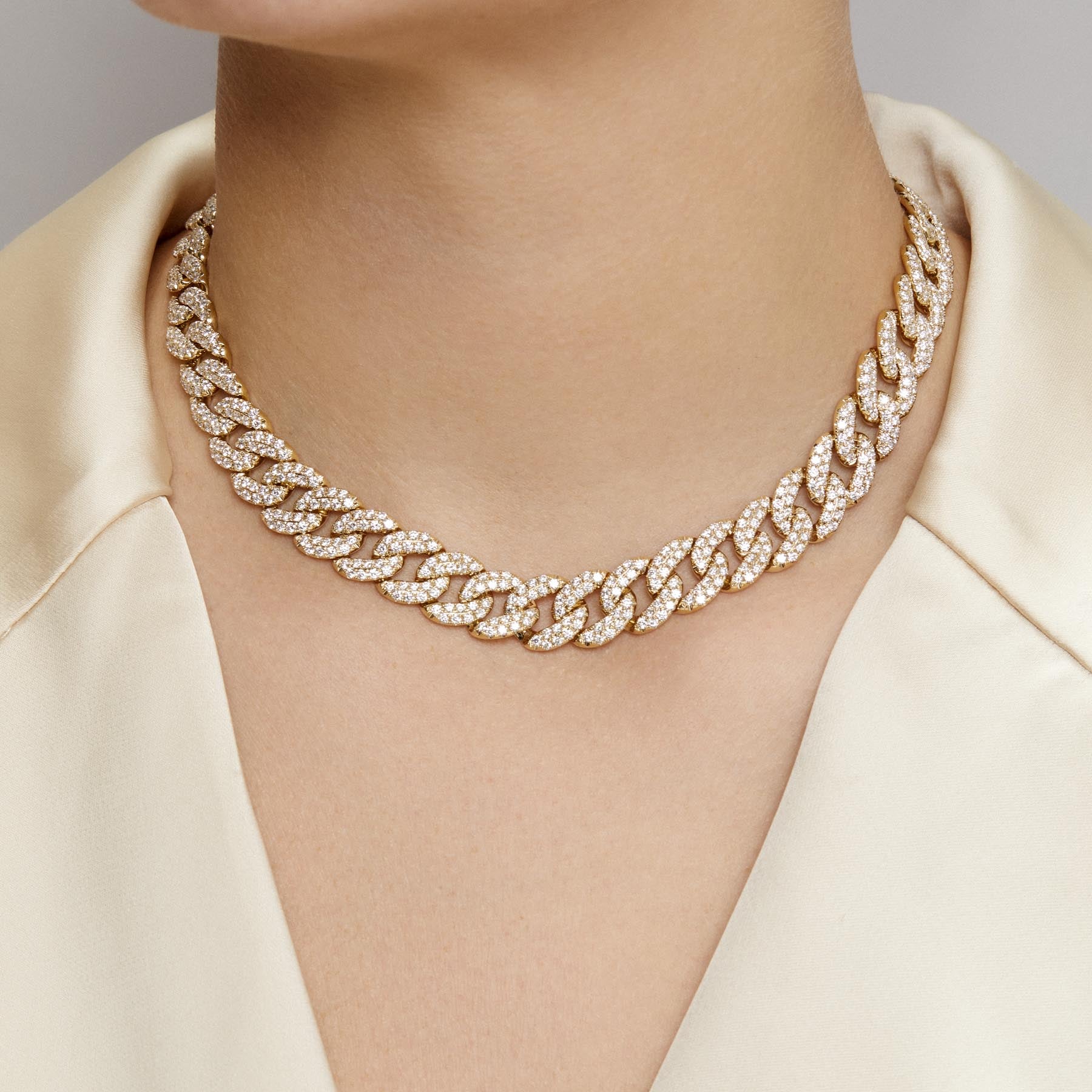14KT Yellow Gold Diamond Luxe Carter Chain Link Necklace