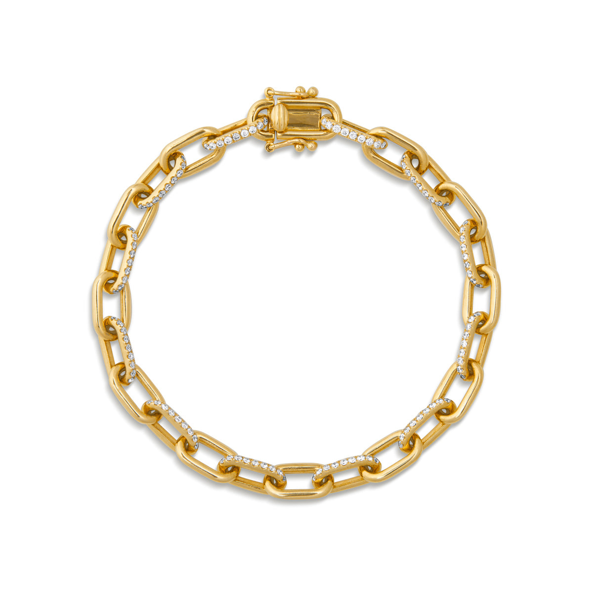 14KT Yellow Gold Diamond Lara Chain Link Bracelet