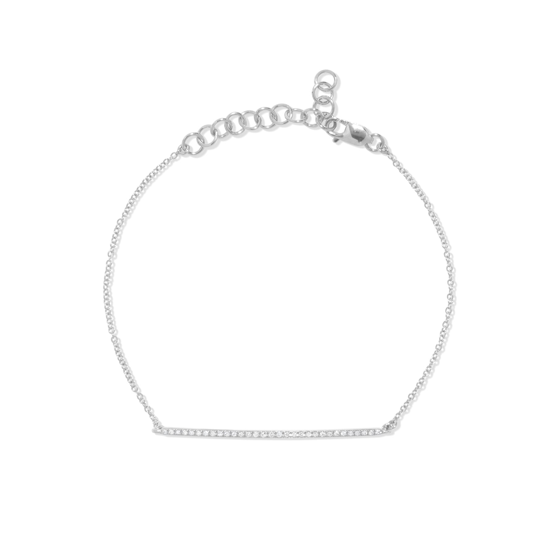 14KT White Gold Diamond Bar Bella Bracelet – Anne Sisteron
