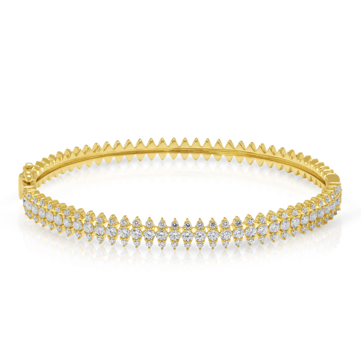 14KT Yellow Gold Diamond Luxe Queen Bangle Bracelet